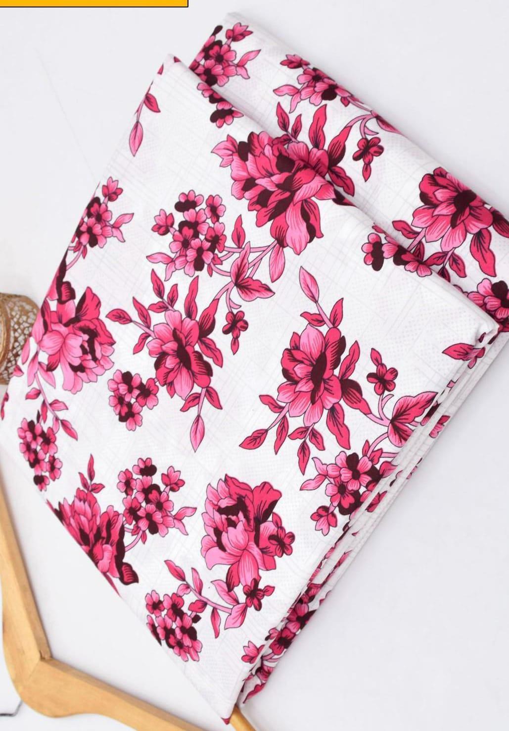 2 Pcs Women's  Unstitched Printed Suit