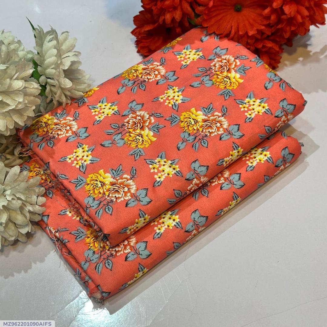 2 Pcs Women's  Unstitched Printed Suit