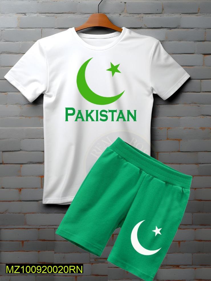 2 pcs unisex cotton printed shirt and shirt set
